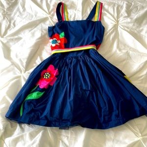 Mini Boden girls size 9-10 y navy dress